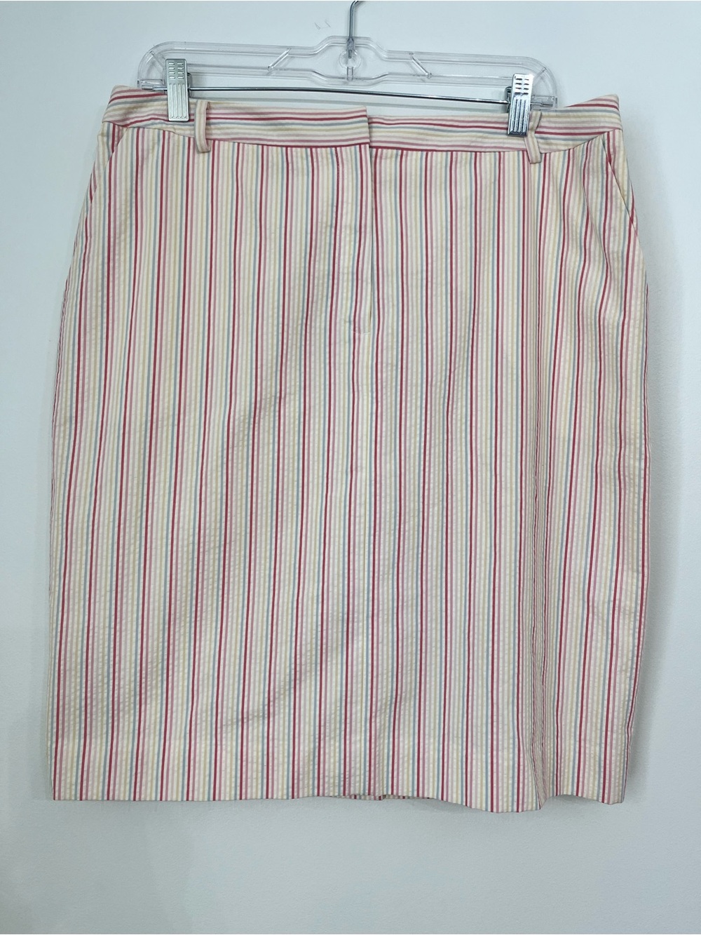 NWT VTG Brooks Brothers Seersucker Striped Cotton Skirt Midi Women’s 14 Casual
